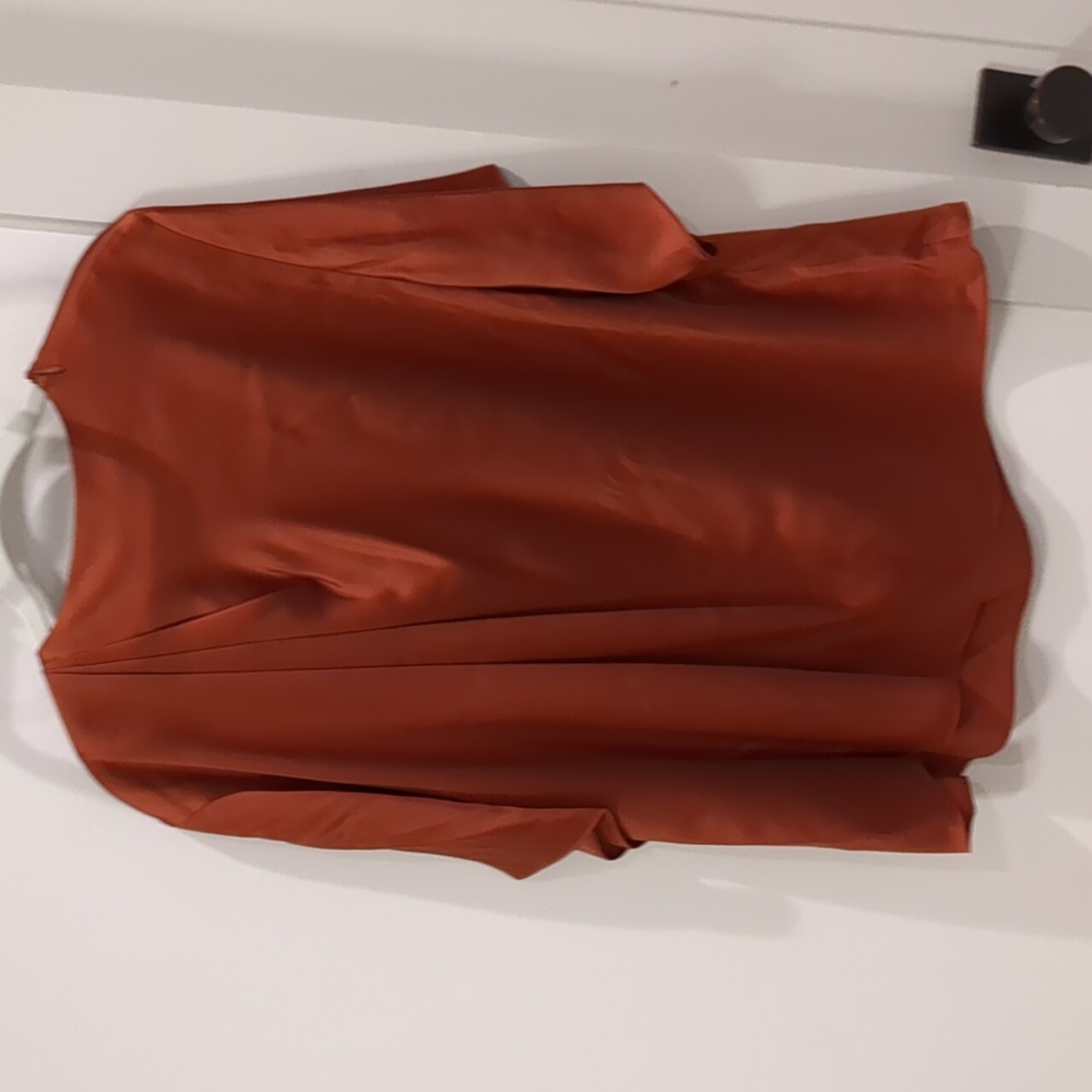 NWT Copper Silk Drape Top by Vince 1X - Picture 5 of 6